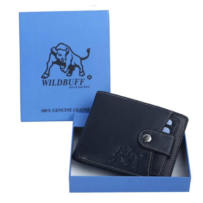 Navy Blue Button Closure