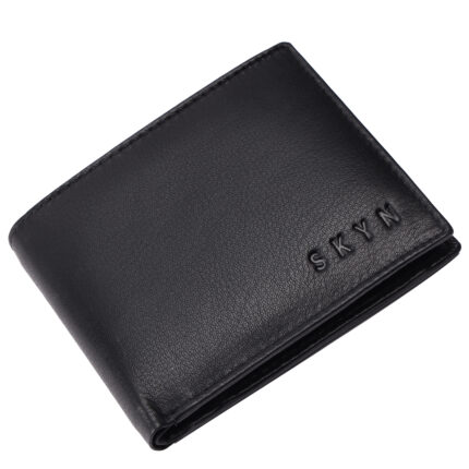 SKYN Black Bifold Leather Wallet