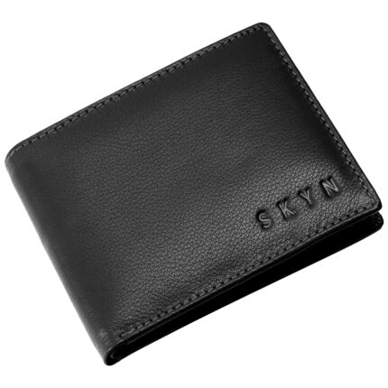 SKYN Genuine Leather Wallet for Men – Slim Minimalist Bifold RFID Blocking Wallet with Multiple Card Slots, Cash Compartment & Gift Box